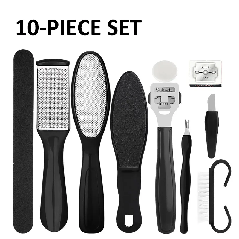 Pedicure Set Peeling and Exfoliating Calluses Foot Scrubbing Brush Stainless Ste