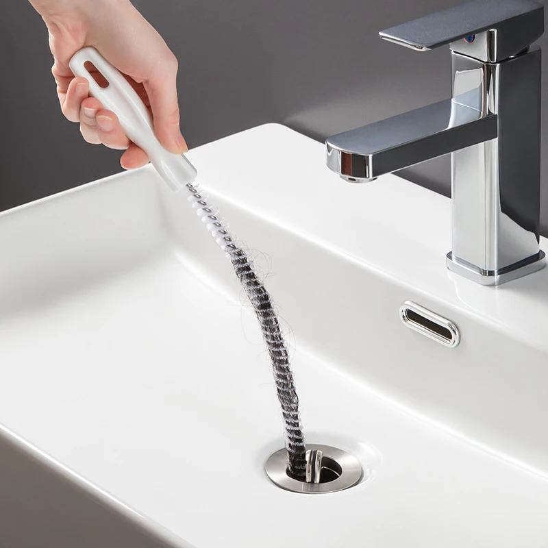 Pipe Dredging Brush Bathroom Hair Sewer Sink Cleaning Brush Drain Cleaner Flexib