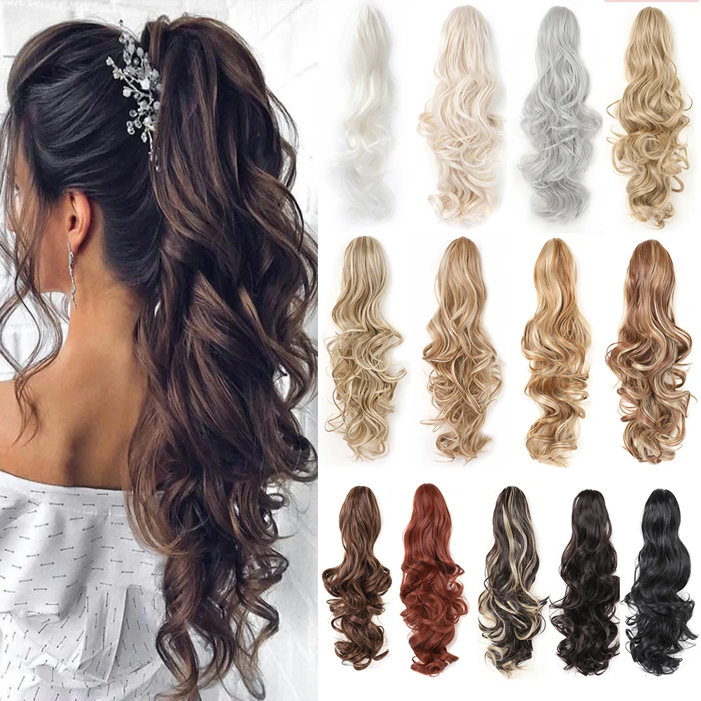 Ponytail Extension Claw Curly Wavy Clip in Hairpiece Ponytail Hair Extensions Lo