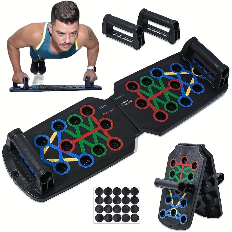 Portable Multifunctional Push-up Board Set With Handles Foldable Fitness Equipme