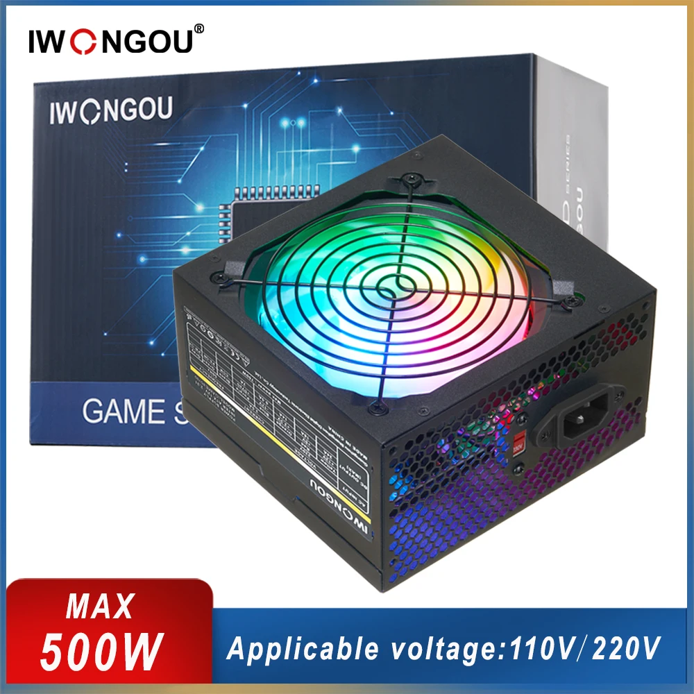 Power Supply 500W Max 110V/220V 24pin Atx Source 500W Max Active PFC Power Suppl