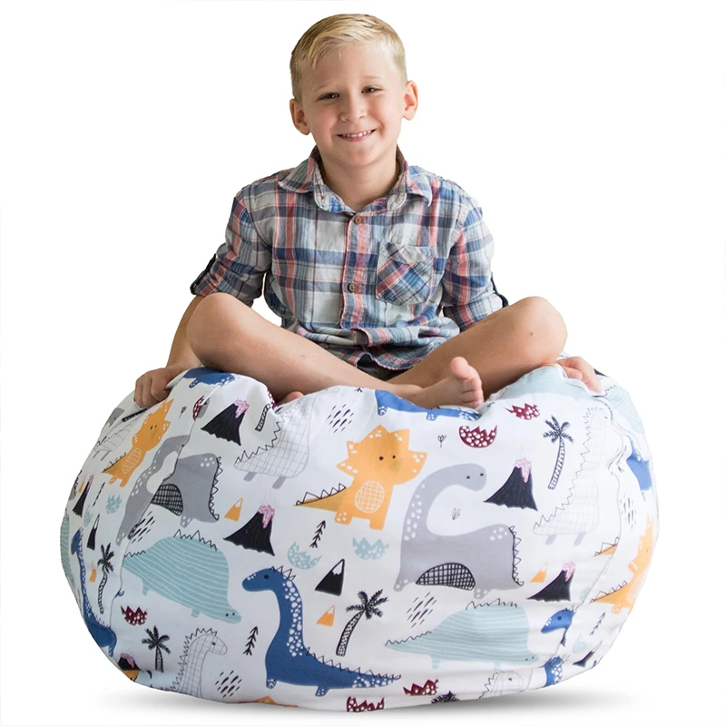 Printed Children's Plush Toy Storage Beanbag Set Comfortable Lazy Sofa Beanbag S