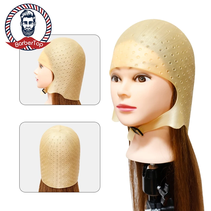 Professional Barber Hair Coloring Cap Silicone Highlights Cap With Needle Hair D