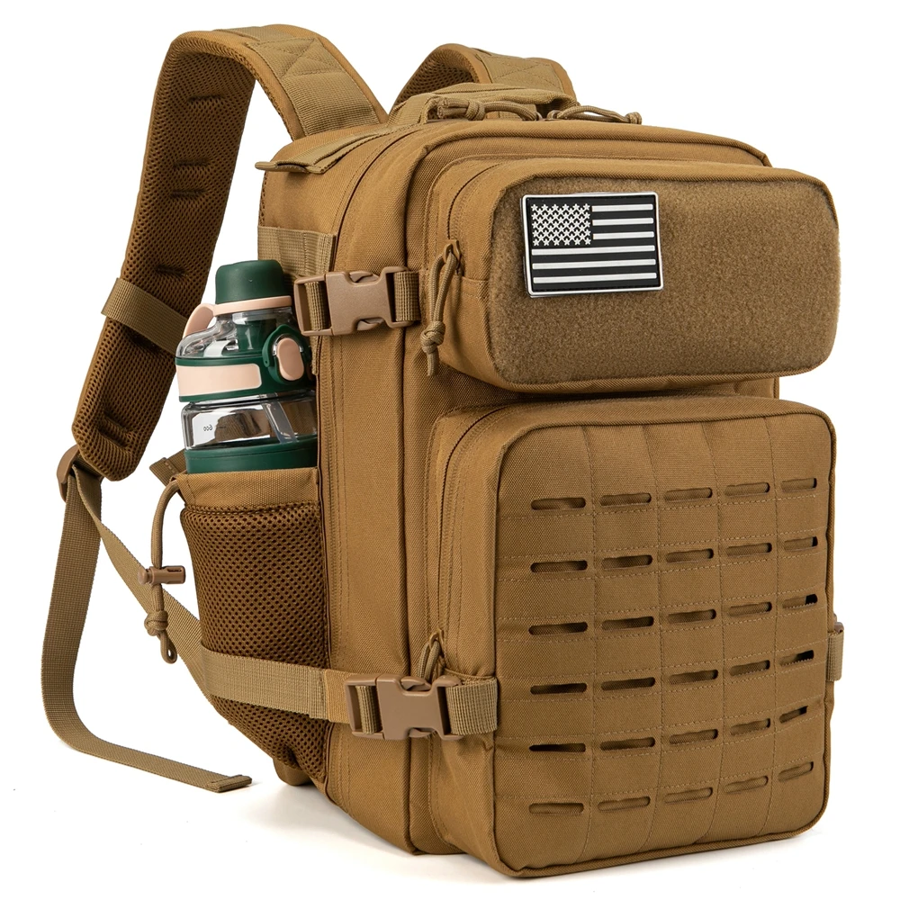 QT&QY 25L Military Tactical Backpack Army Bag MOLLE Backpack GYM For Women/Men E
