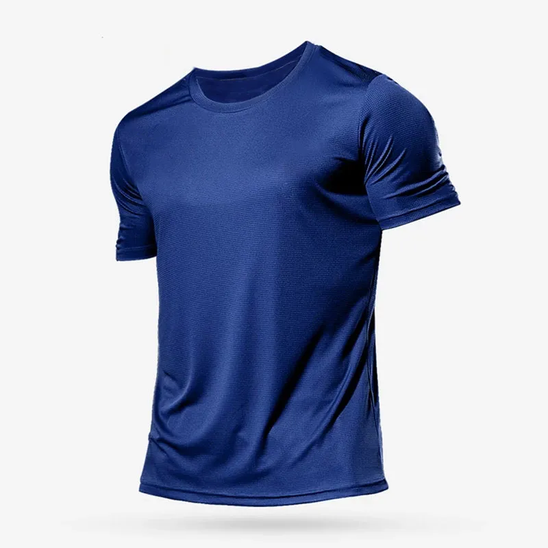 Quick-drying Men Running Shirts Fitness Compression Gym Polyester Sports T-shirt