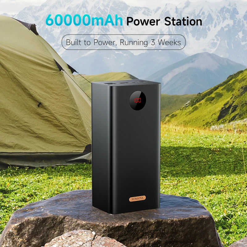 ROMOSS PEA60 Powerful Power Bank 60000mAh 22.5W SCP PD QC 3.0 Fast Charge Extern