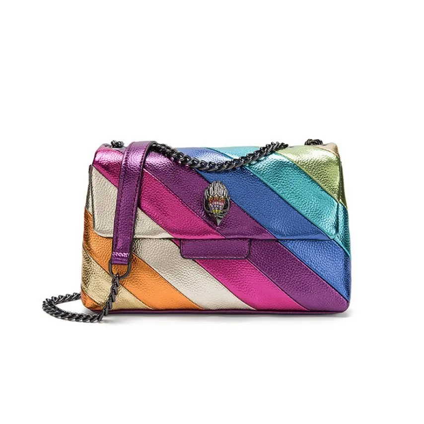 2025 New Shoulder Bag Luxury Designer Women's Bags Stitched Chain Crossbody Rain