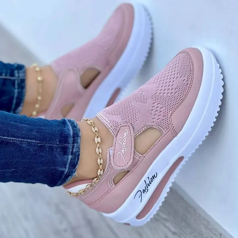 Red Casual Shoes Women Breathable Mesh Sandals Fashion Brand Summer Women Sandal