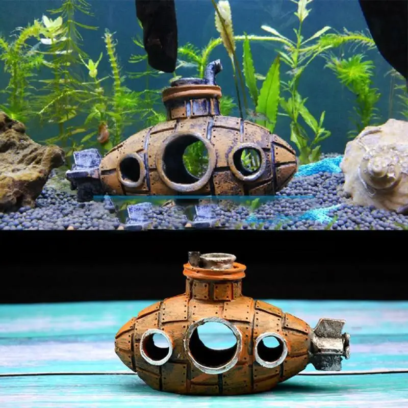 Resin Submarine Ornaments Fish Shrimp Shelter Cave Landscaping Accessories for A