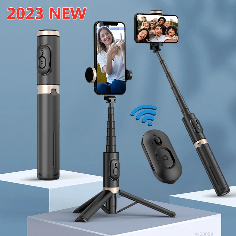 Roreta NEW Bluetooth Selfie Stick Foldable Wireless Tripod with Bluetooth Shutte