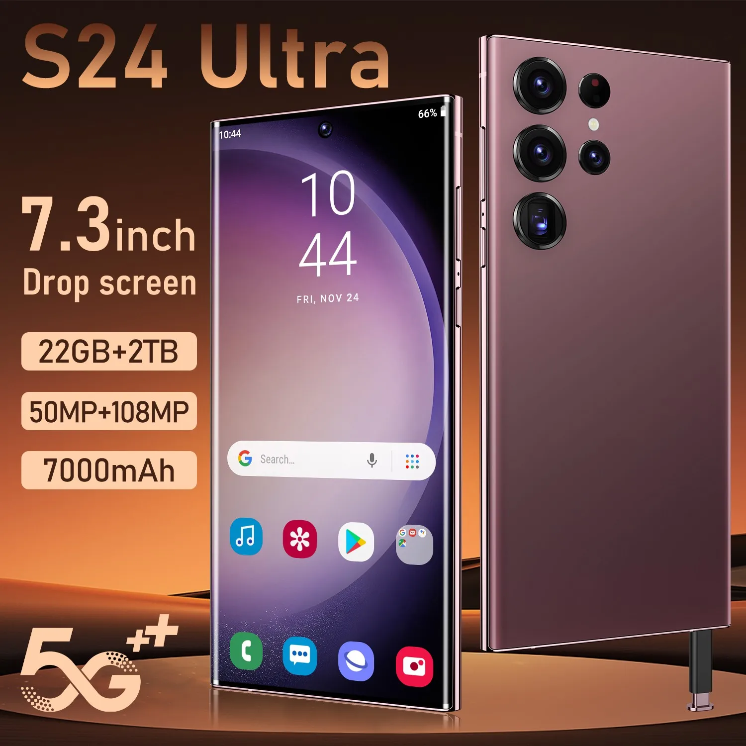 S24 Ultra Mobile Phones 7.3 HD Screen SmartPhone Original 22GB+2TB 4G 5G Dual Si