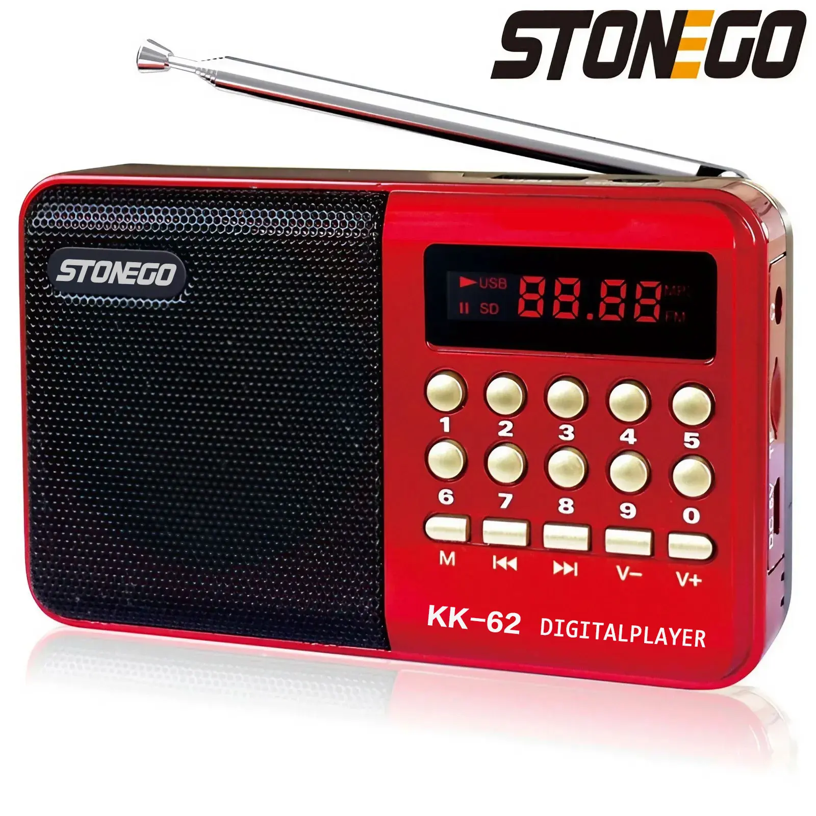 Mini Portable Radio Handheld Rechargeable Digital FM USB TF MP3 Player Stonego S