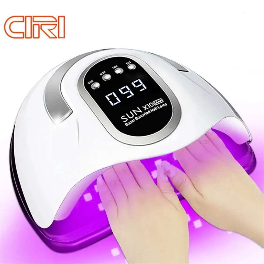 SUN X10MAX UV LED Nail Lamp for Manicure 280W Gel Polish Drying Machine with Lar