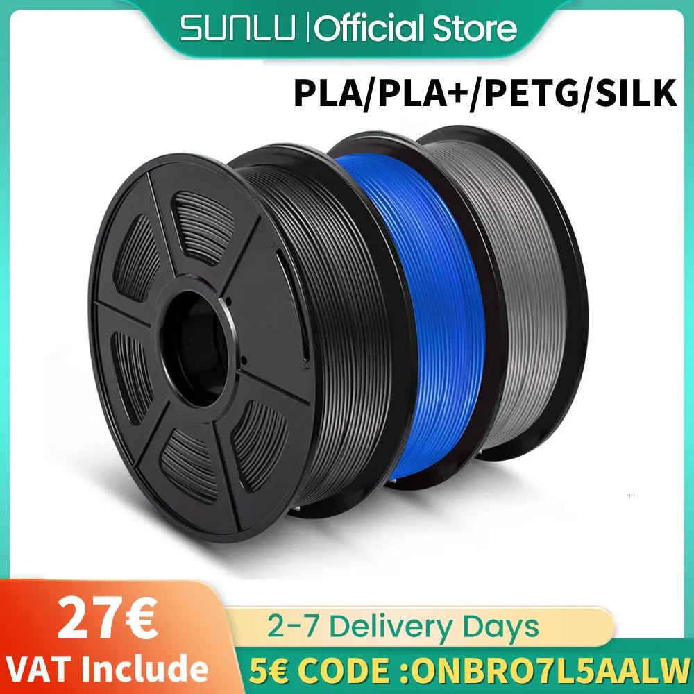 SUNLU 3 Rolls PLA PETG 3D Filament 1KG 1.75mm +/-0.02MM 3D Printing Filament Nea