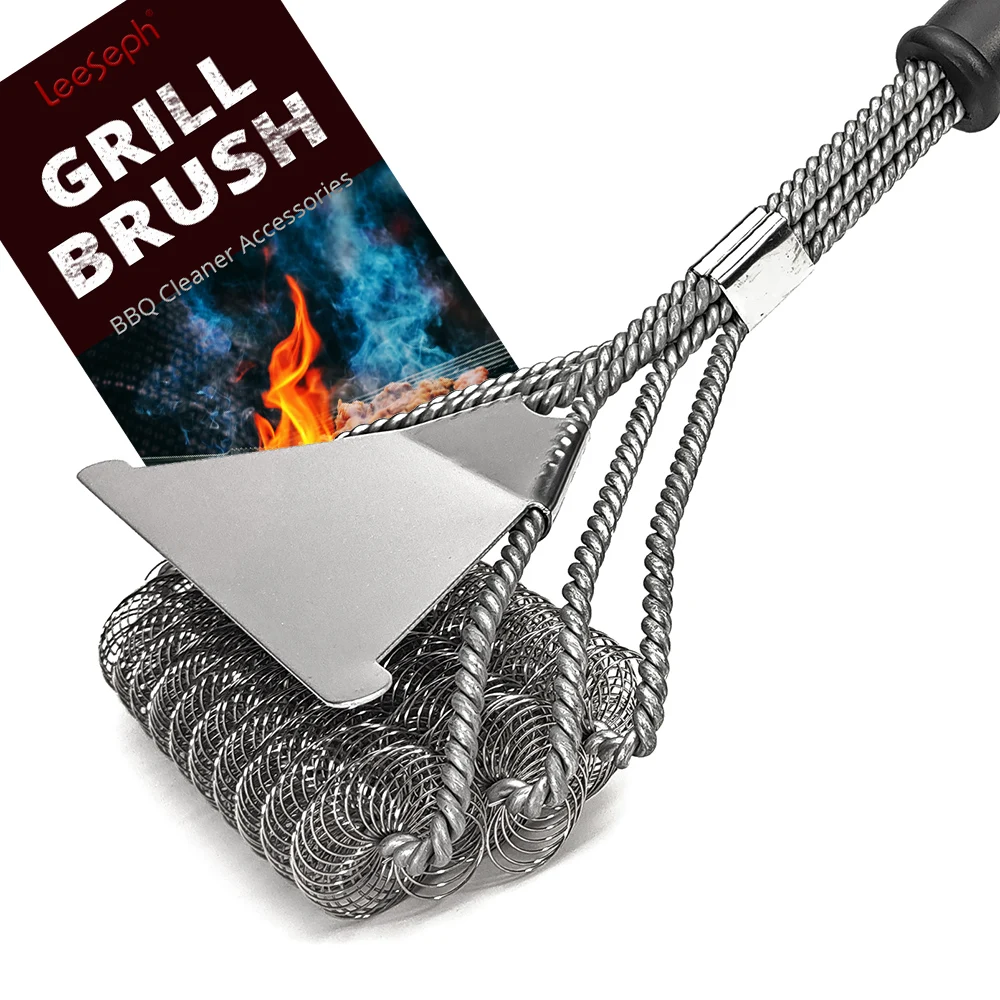 Safe Grill Brush - Bristle Free BBQ Grill Brush - Rust Resistant Stainless Steel