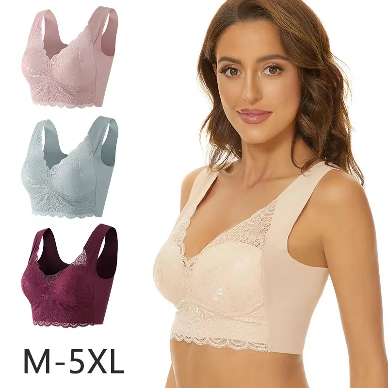 Seamless Large Size Underwear Women's Small Breasts Gather No Steel Ring On The 