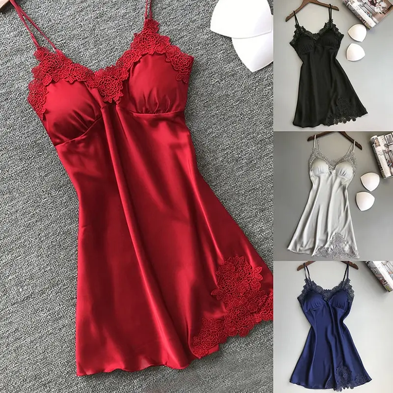 Sexy Pajamas Women's Silk Suspender Nightdress Ladies Spring And Summer Ice Silk