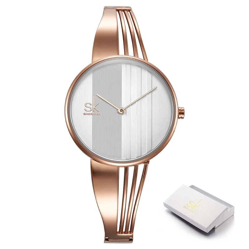 Shengke Fashion Gold-plated Women Watches Charm Luxury Ladies Wristwatch Bracele