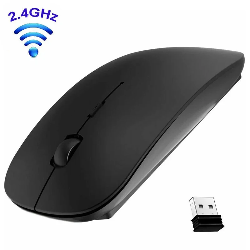 Slim Wireless Mouse 2.4GHz Optical Mice 1600DPI Gamer Office Quiet Mouse Ergonom
