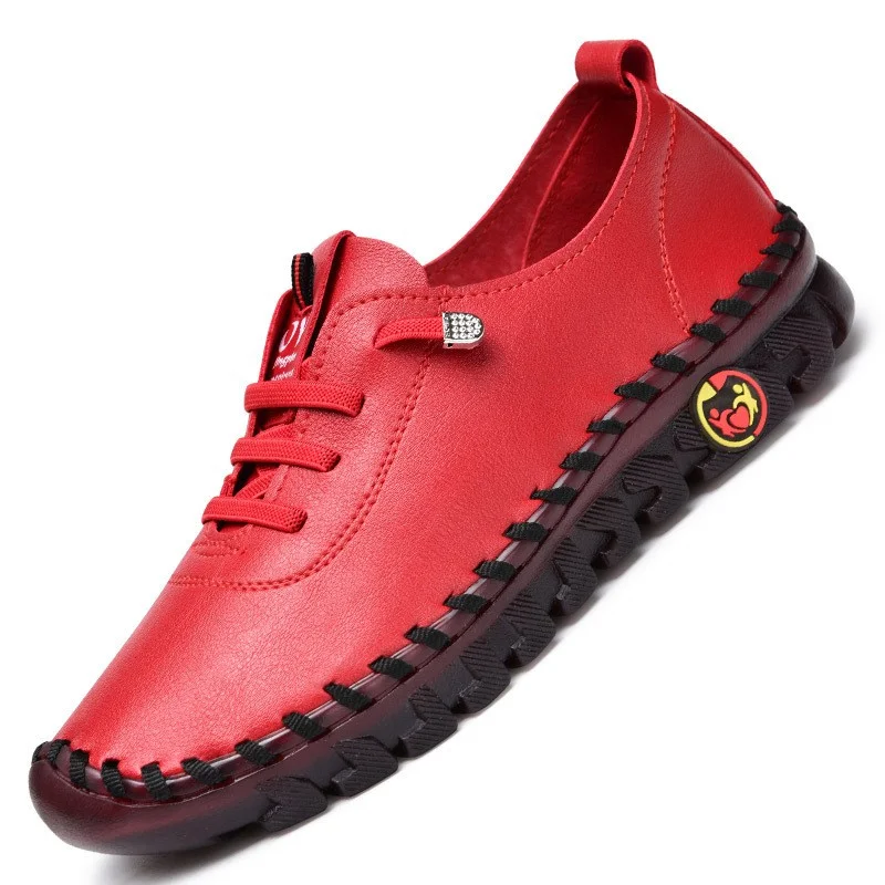 Sneakers Women Shoes Leather Loafers Shoes for Women Comfortable Slip on Shoes H