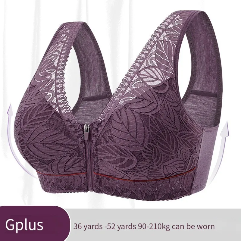 Soft cotton cups before the zipper in the elderly underwear breathable women wit