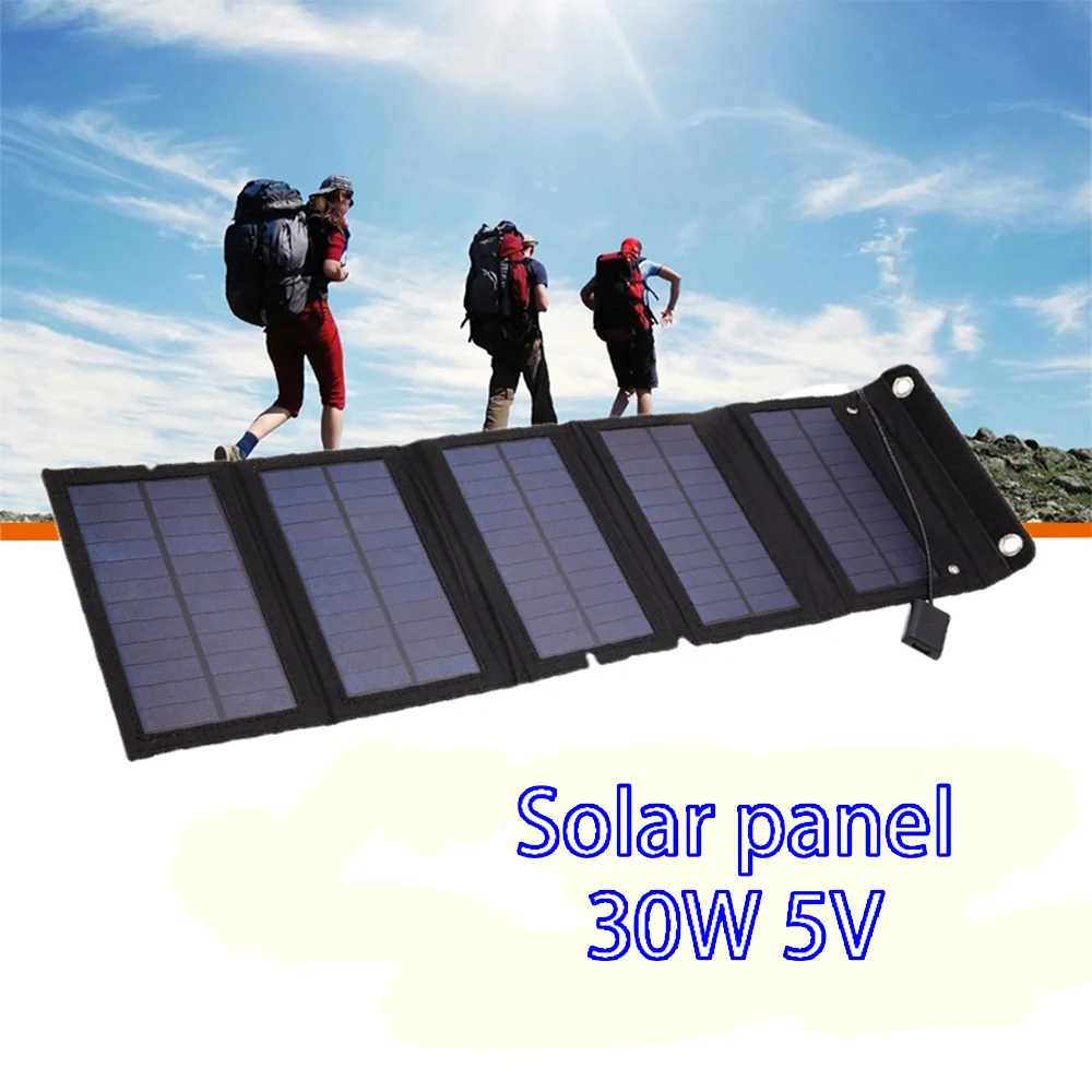 Solar Cell 30W Photovoltaic Panels USB Charger System Battery V 5V Portable Flex