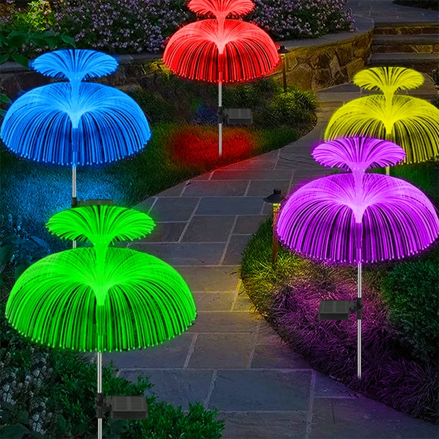 Solar Garden Lights Outdoor 7 Color RGB Gradient Jellyfish Solar Lights Waterpro
