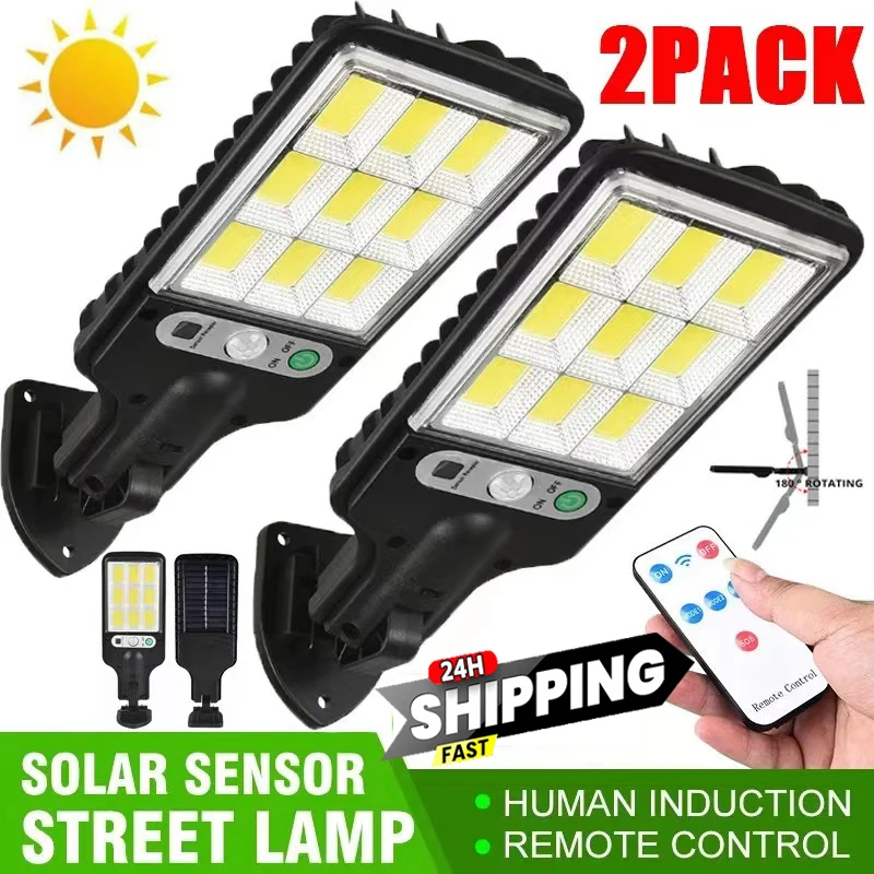Solar Street Lights Outdoor Solar Lamp With 3 Light Mode Waterproof Motion Senso