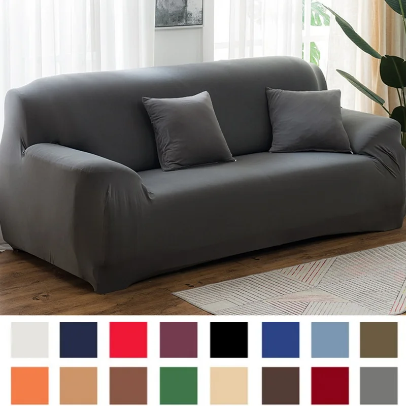 Solid Color Elastic Sofa Covers for Living Room Spandex Sectional Corner Sofa Sl