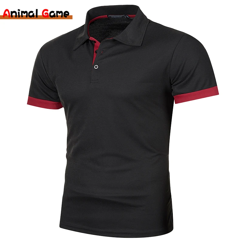 Summer Men Polo Men Shirt Short Sleeve Polo Shirt Contrast Color Polo New Clothi