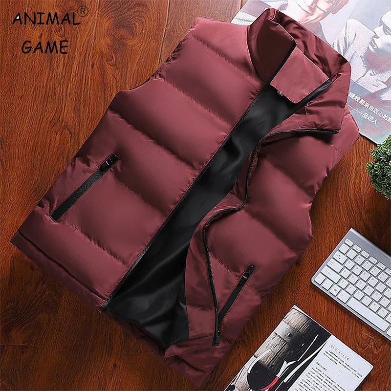 Sweatwear Winter Men Vest Parkas Cotton Casual Sleeveless Stand Thick Clothes So