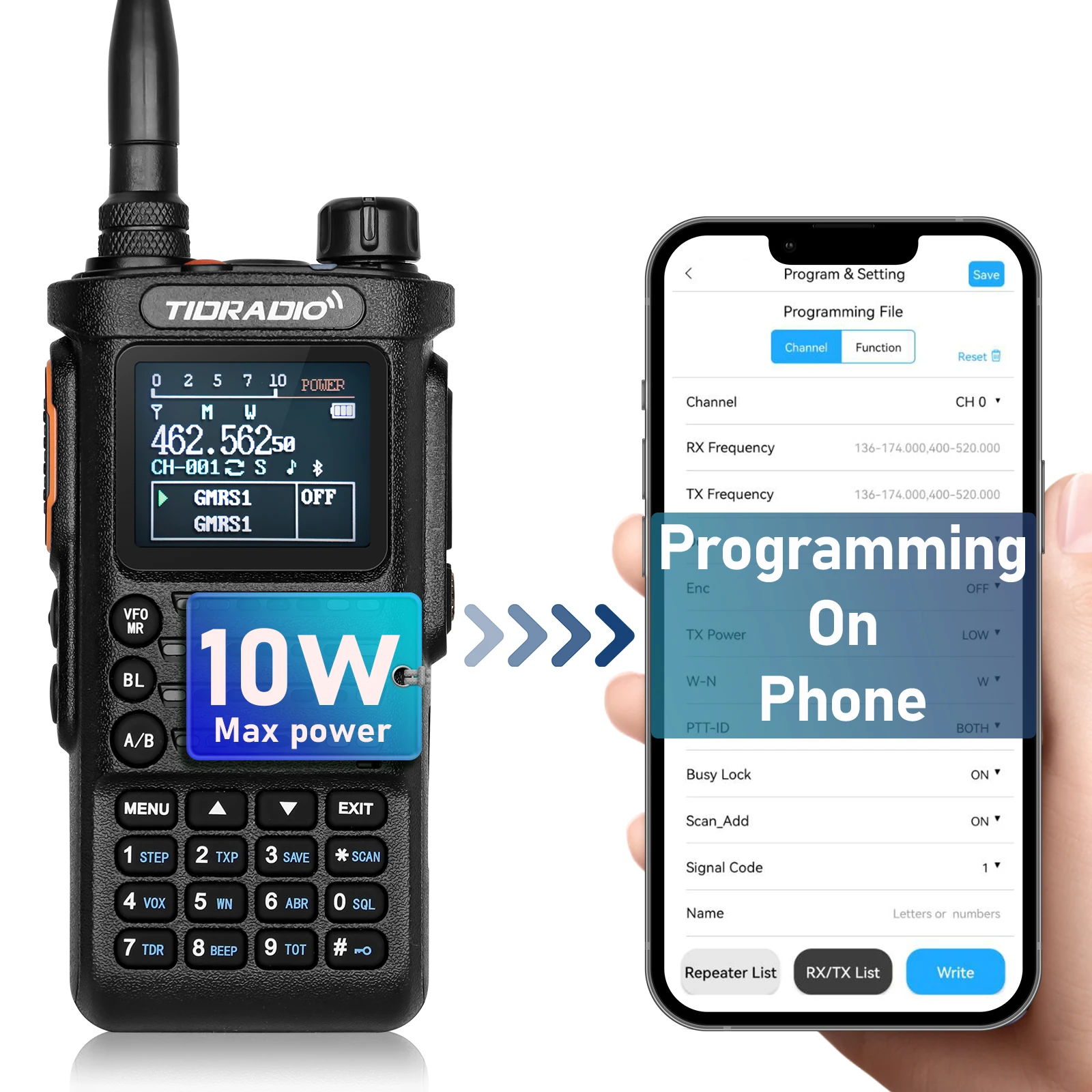 TIDRADIO 2nd Gen TD-H8 10W Professional Walkie Talkie Portable Long Range Radio 
