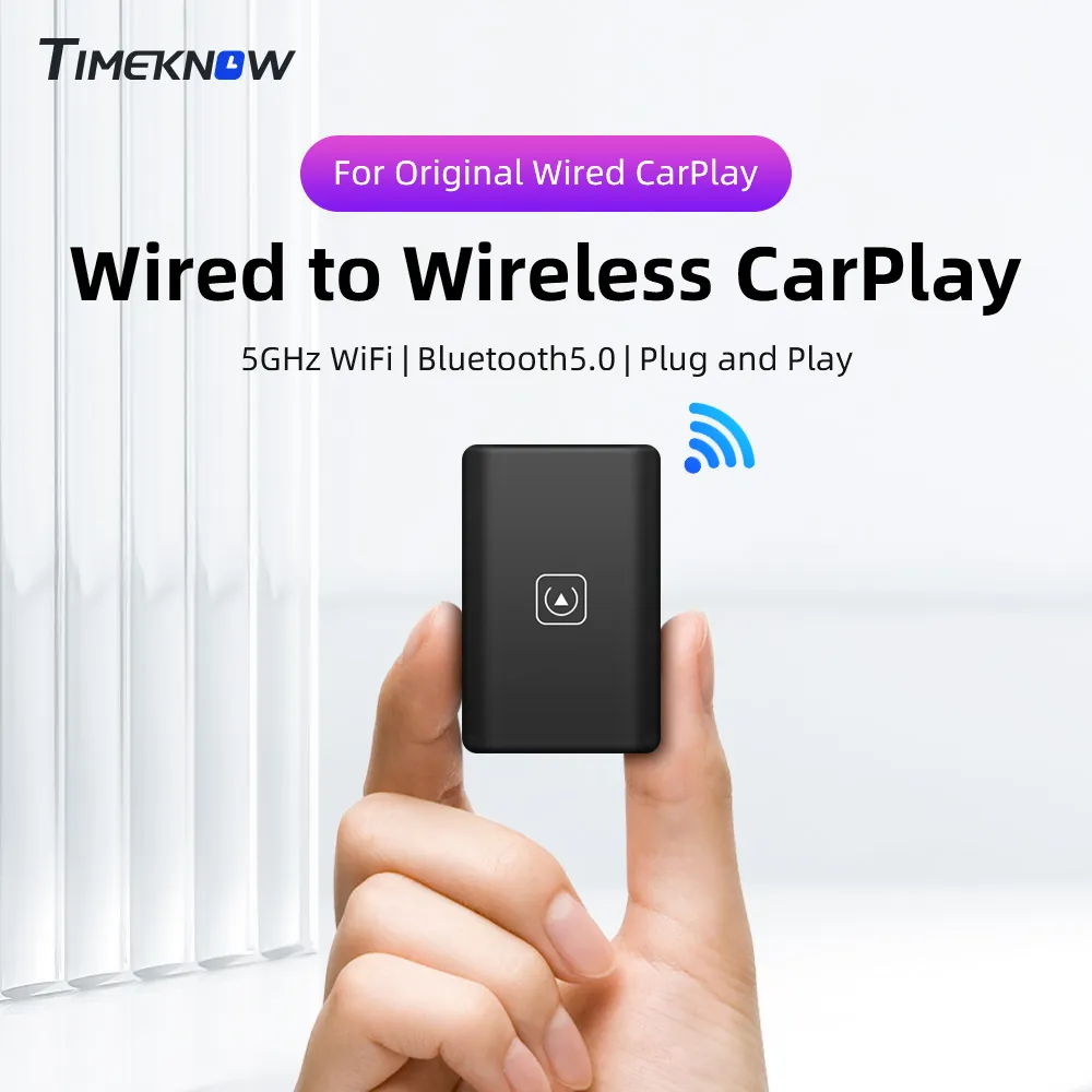 TIMEKNOW Wireless CarPlay Adapter for Apple iPhone Wired to Wireless Carplay Don