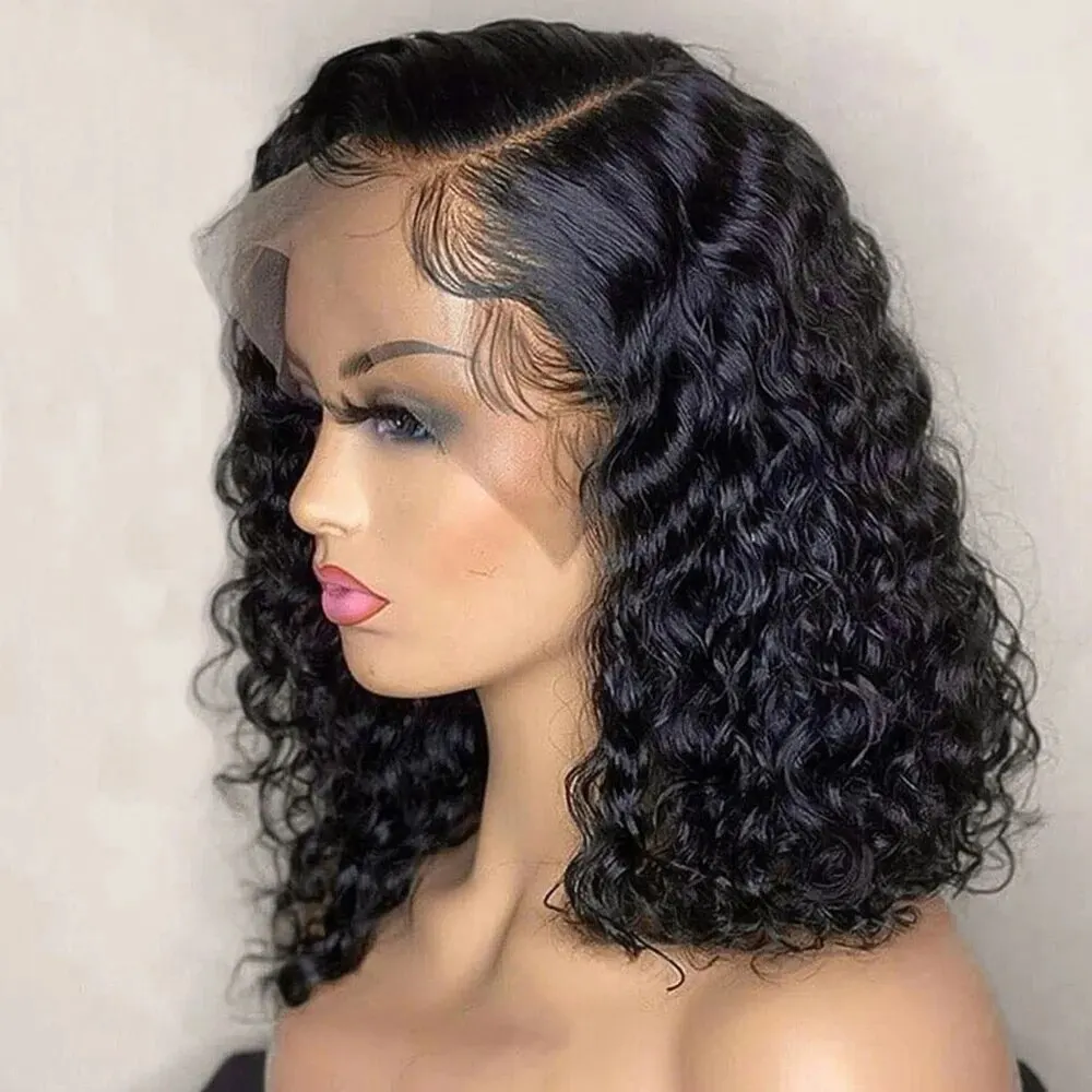 Tiefe Welle 180% Dichte vor gezupft Seitenteil kurze Bob 13*4 Spitze frontale br