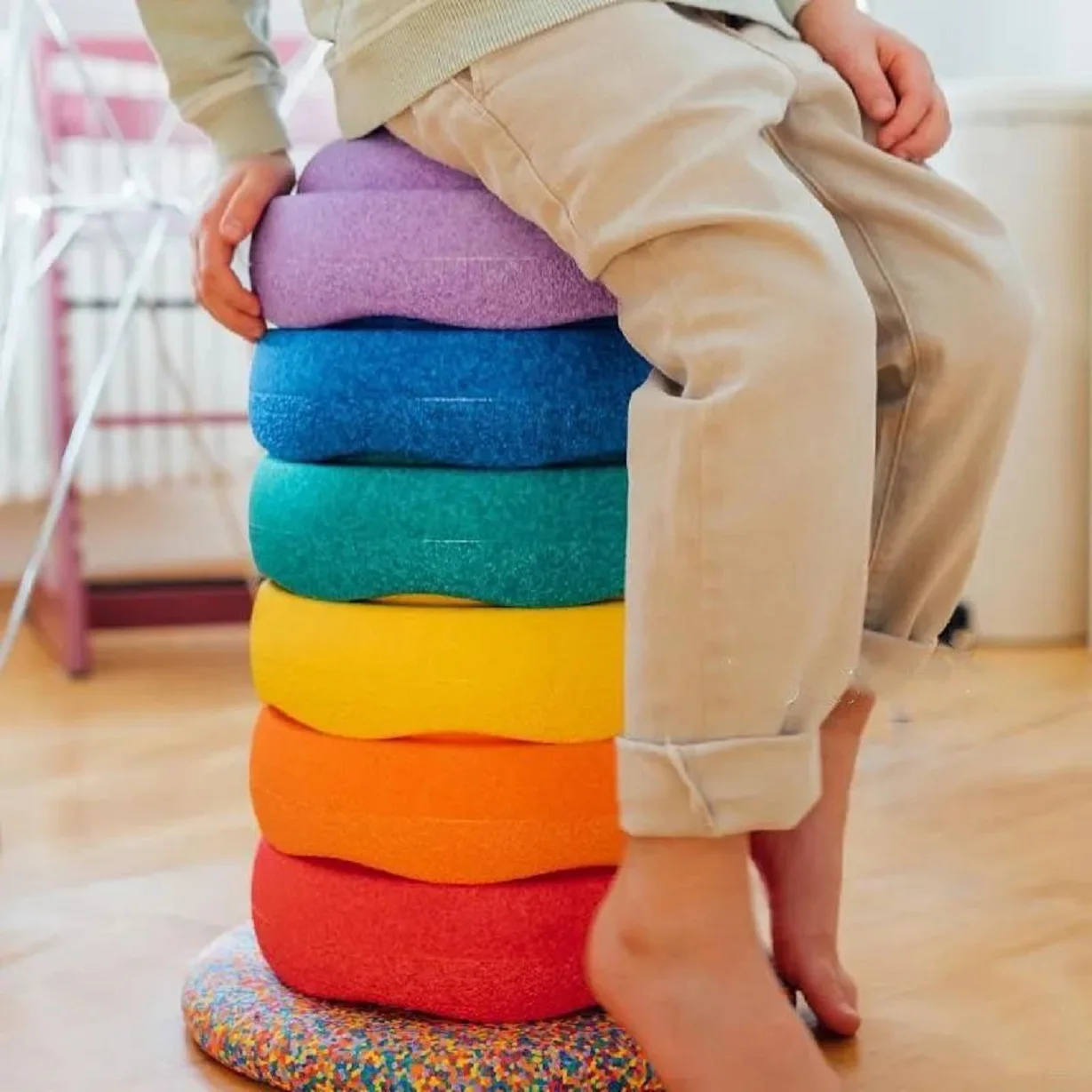Training Children Balance Coordination Skills Toys Stap Stones Stacking For Kids