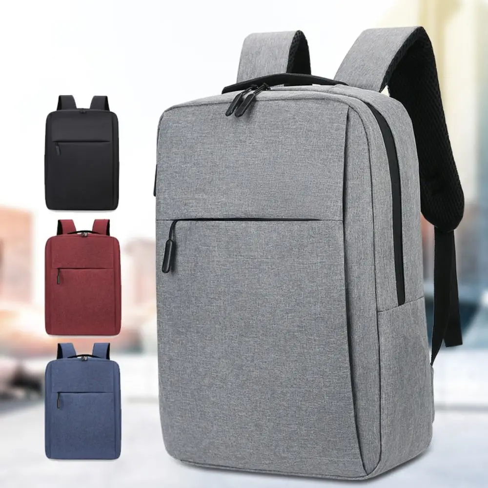 Trendy Oxford Cloth Versatile Backpack Black Grey Blue Red 15.6 inches School St