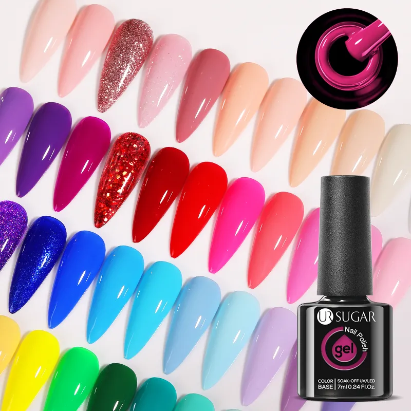 UR SUGAR 7ml Glass Bottle Color Gel Nail Polish Semi-permanent Varnish Soak Off 