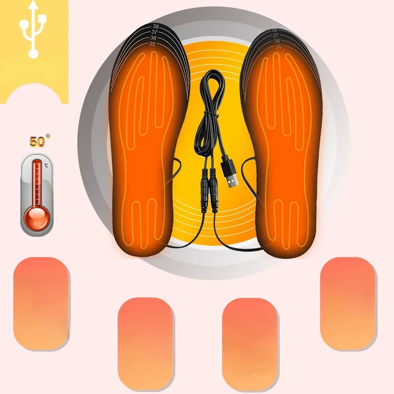 Rechargeable Heated Insoles Electric Heated Shoes Pad for Outdoor Skiing Winter 