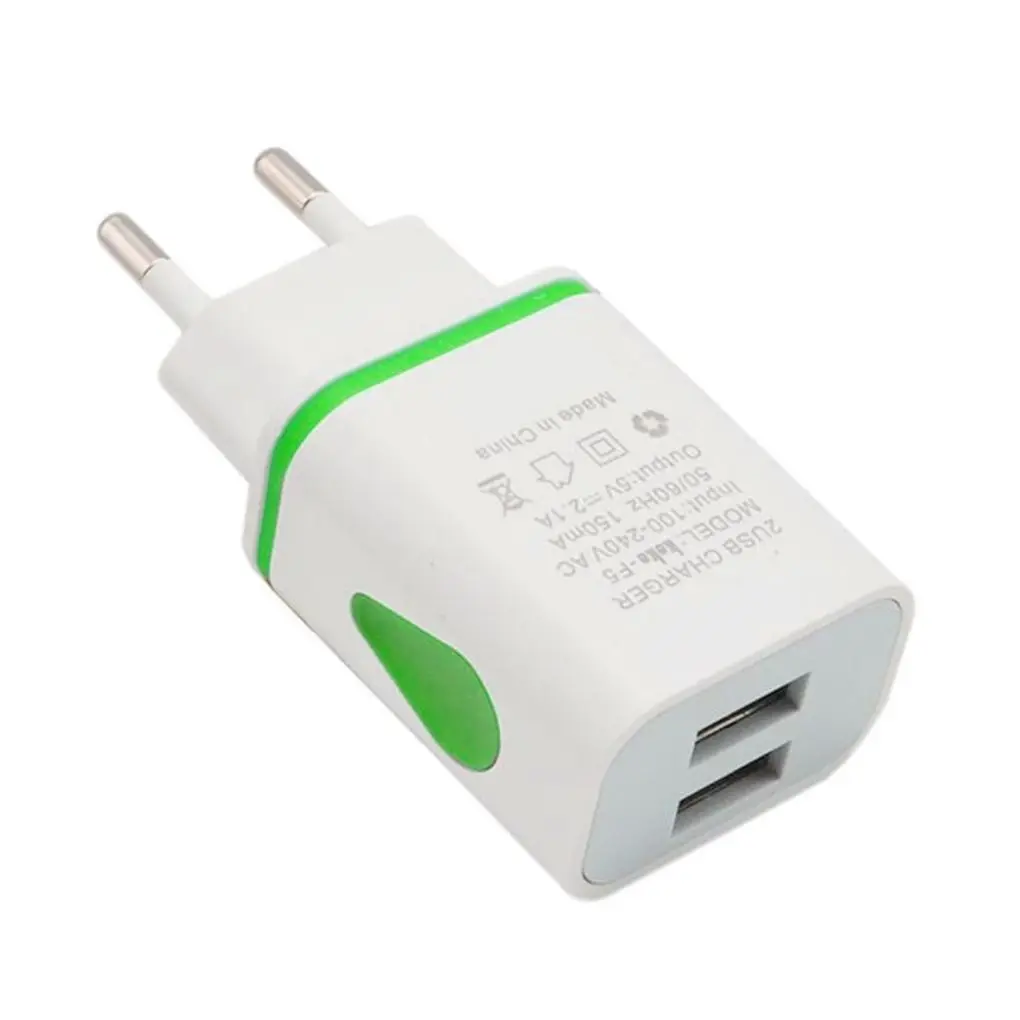 USB Wall Charger for Samsung Xiaomi Dual Port 2A Output Travel Plug Power Adapte