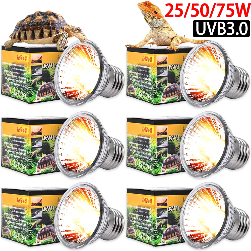 UVA Reptile Lamp Bulb Turtle Lizard Basking UV Light Bulbs Heating Light Full Sp
