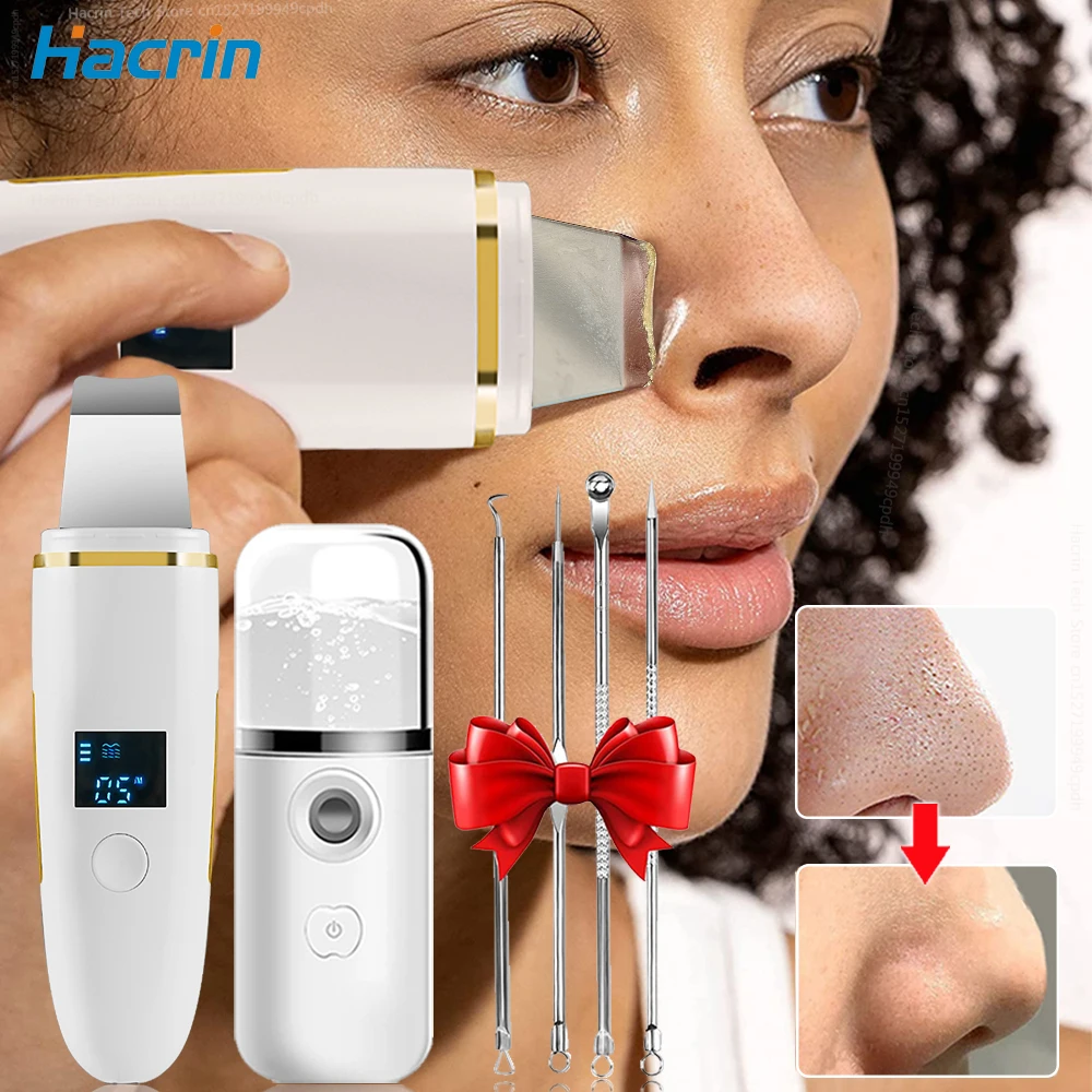 Ultrasonic Skin Scrubber Remover Blackhead Ultrasonic Peeling Facial Scrubber Sh