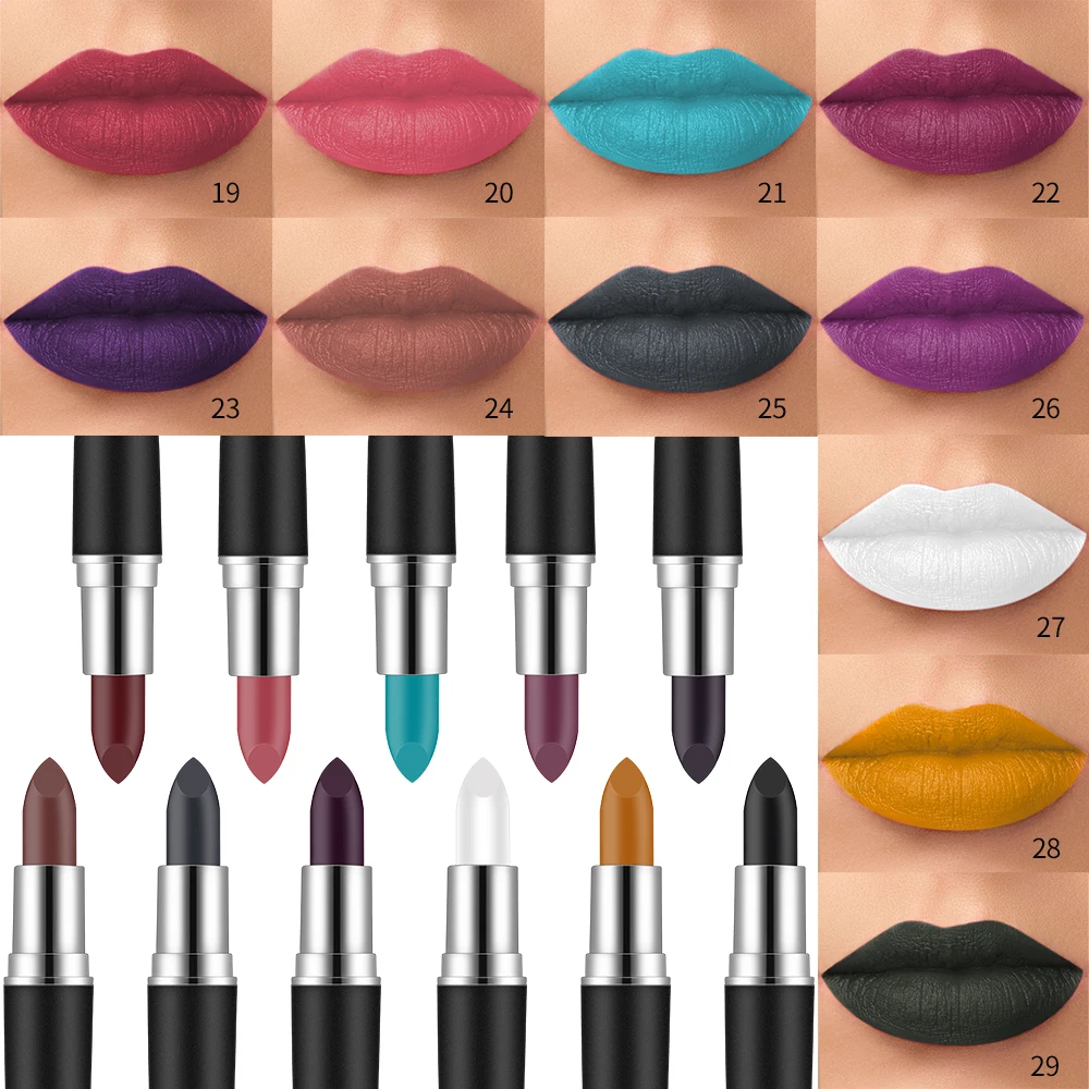 VIBELY 29 Colors Natural Velvet Matte Bullet Lipstick Waterproof Long Lasting Pu
