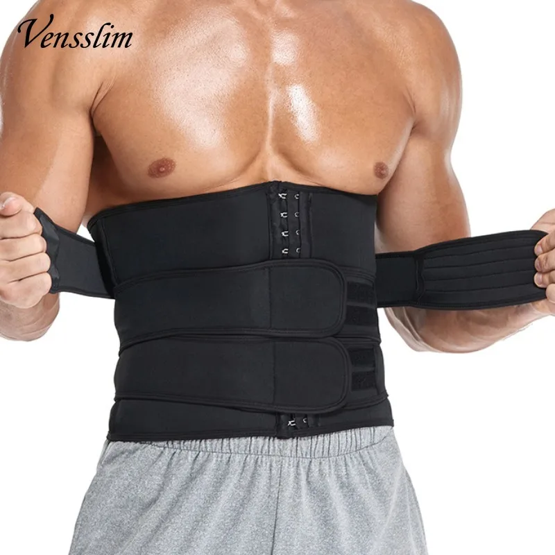 Vensslim Mens Hot Neoprene Workout Waist Trainer Corset Sauna Sweat Slimming Bel