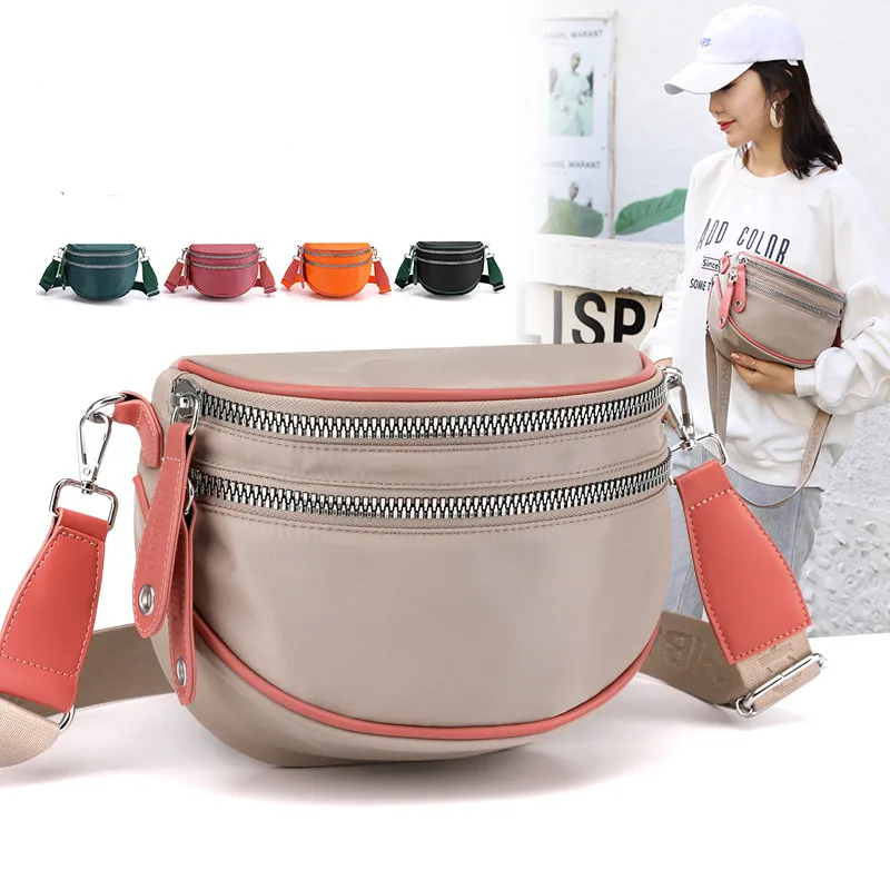 Vento Marea Saddle Shoulder Bag For Women 2020 New Nylon Wide Strap Crossbody Ba