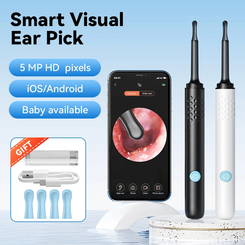 Visual Ear Cleaner With Camera 6 LED Lights 4.0mm Lens Ear Wax Removal Tool 500W