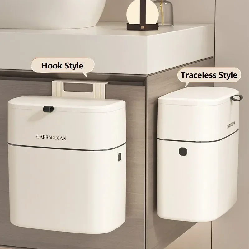 Wall Mounted Hanging Trash Bin For Kitchens Cabinet Door With Lid Kitchen Trash 