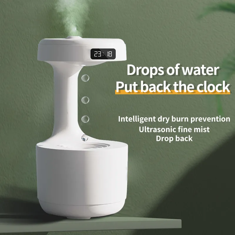 Water Droplet Air Humidifier 800ml Anti-gravity Essential Oil Diffuser Night Lig