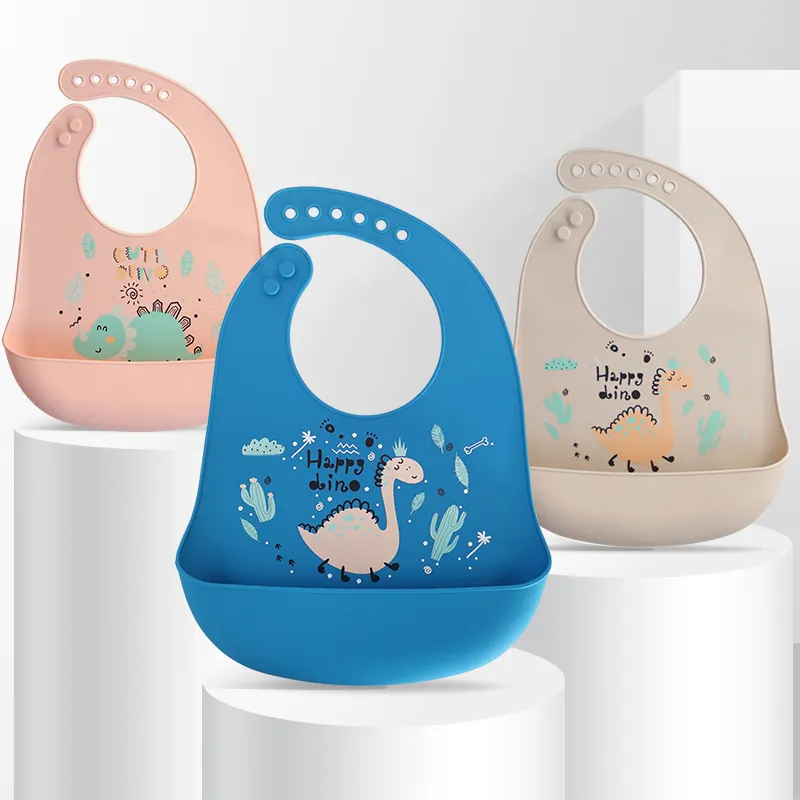 Waterproof Baby Bibs Baby Stuff Cute Cartoon Dinosaur Printed Kids Bib Girl Boy 