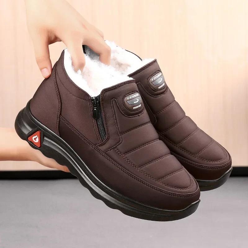 Winter Men's Boots Plush Mens Snow Boots Comfortable Cotton Shoes Keep Warm Wate