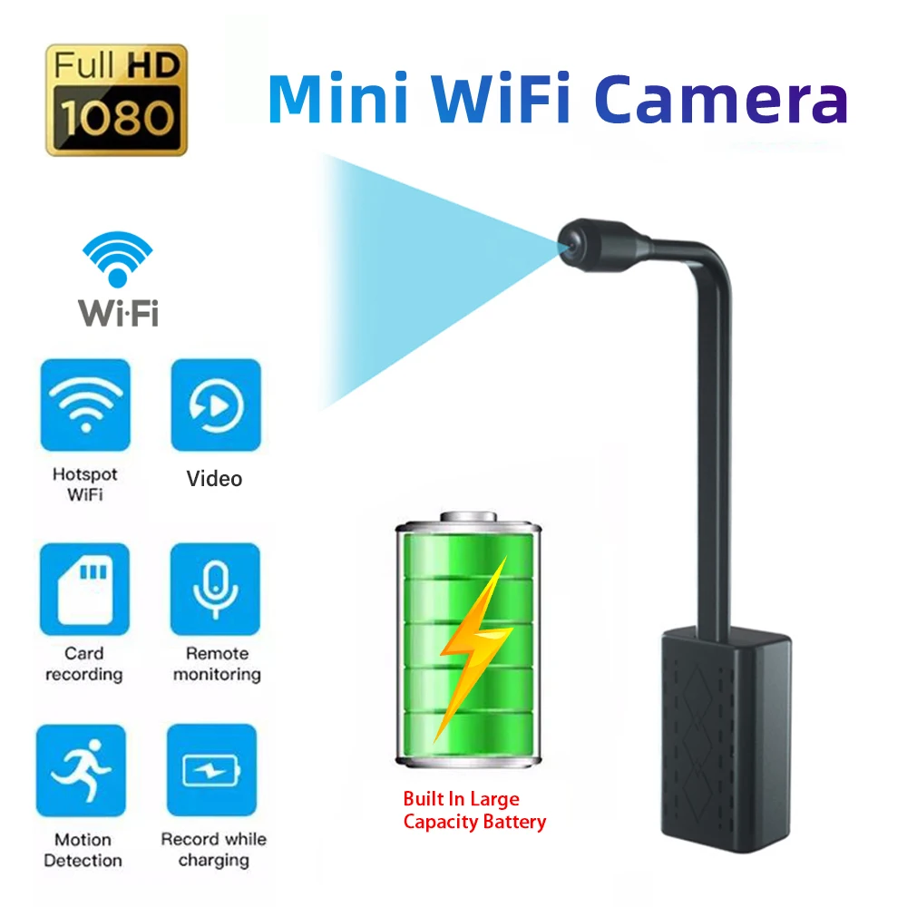 Wireless WiFi Mini Camera Remote Monitoring HD1080P Video Recorder Micro Camcord